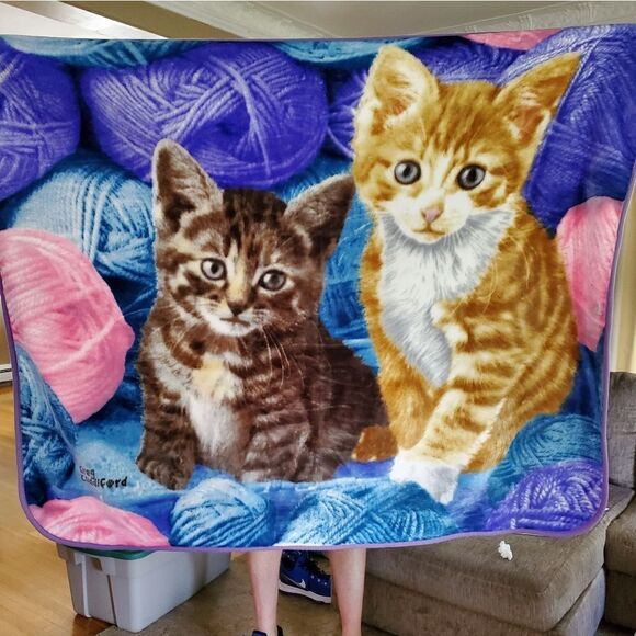 Adorable blanket with kittens 56x48 - Picture 1 of 4
